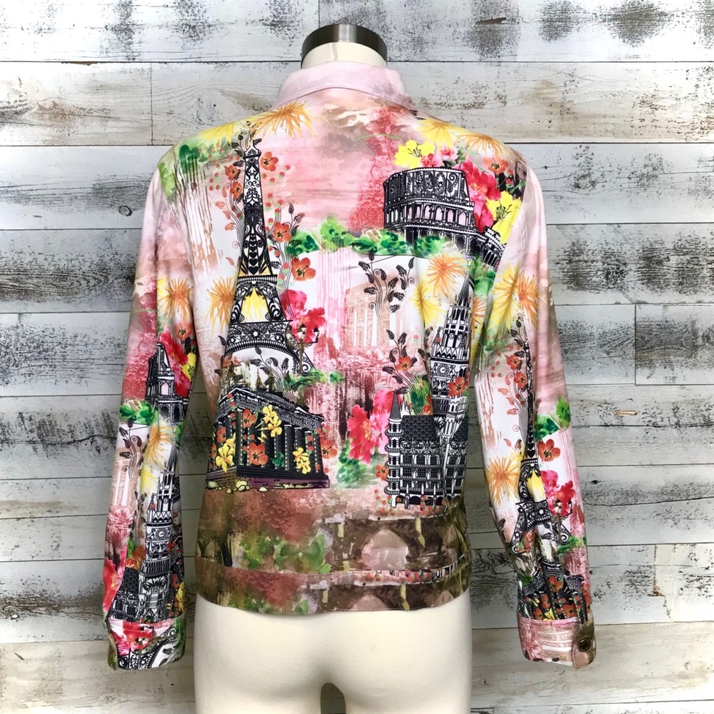 Impulse California Pink Green Stretch Jacket Top - Picture 6 of 11